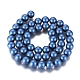 Perlas de concha redonda perlas esmeriladas hebras BSHE-I002-8mm-25-2