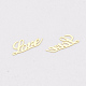 真鍮製カボション  ネイルアートの装飾の付属品  単語の愛  ゴールドカラー  3x7x0.1mm  約406個/5g X-MRMJ-S033-004-2