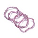 Bracelets élastiques en perles de quartz rose naturelle BJEW-K213-30-1