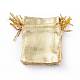 オーガンジーバッグ巾着袋  ゴールドカラー  約10センチ幅  12センチの長さ X-OP015-4