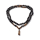 Pointed Natural Tiger Eye Pendant Necklace for Girl Women NJEW-JN03700-2