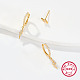 3 Pair 3 Style Cubic Zirconia Lighting Dangle Hoop Earrings & Stud Earrings EJEW-F317-35G-3