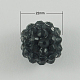 Perline resina palla rhinestone bubblegum X-RESI-S259-22mm-ST32-1