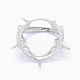 Adjustable Rhodium Plated 925 Sterling Silver Finger Ring Components STER-E061-05P-3