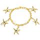 Exquisite Brass Rolo Chains Starfish Charm Bracelets For Women BJEW-BB01537-1