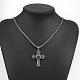 Punk Style 316L Stainless Steel Cross Pendant Necklaces For Men NJEW-BB01189-4