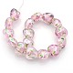 Pearlized Handmade Inner Flower Lampwork Heart Beads Strands LAMP-L024-02E-3