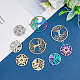 Superfindings pendentifs creux lune soleil étoile 304 pendentifs en acier inoxydable embellissements en métal gravé arc-en-ciel pour bricolage bracelet collier fabrication de bijoux STAS-FH0001-77-3