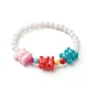 Bracelet de perles acryliques en forme d'ours pour enfant BJEW-JB06676-5