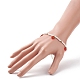 Glassamen-Armband mit geflochtenen Erdbeer-Anhängern für Frauen BJEW-TA00140-01-3