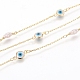 Handgefertigte Perlenkette aus Messing CHC-G011-18G-2