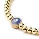 Bracelet extensible perles rondes dorées pour femme BJEW-JB07160-01-4
