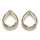 Brass Micro Pave Cubic Zirconia Spring Gate Rings ZIRC-S066-036A-NF-1