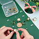 UNICRAFTALE 10 Sets Golden DIY Flat Round Finger Ring Making Kit Adjustable 304 Stainless Steel Finger Rings Componets 20 Pcs Clear Glass Beads for Jewlery Making 17~18mm Inner Diameter DIY-UN0003-45-2