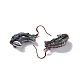 Boucles d'oreilles pendantes en forme de croissant de lune en coquillage paua naturel EJEW-G307-01-5