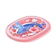 アクリルパーツ  海をテーマにした楕円形の模様  鮭色  39.5x30.5x2mm  穴：2mm MACR-C019-01A-3