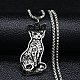 304 ожерелье с подвеской в виде кота сфинкса из нержавеющей стали NJEW-G115-08P-1