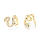 Brass Micro Pave Cubic Zirconia Cuff Earrings EJEW-G279-06G-2