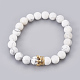 Natürliche howlite Perlen Armbänder dehnen BJEW-JB03915-01-1