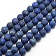 Chapelets de perle ronde en lapis-lazuli mat naturel G-M064-14mm-08-1