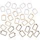OLYCRAFT 30pcs Rectangle Open Bezel Charms 3-Color Alloy Frame Pendants Color-Lasting Hollow Resin Frames with Loop for Resin Jewelry Making PALLOY-OC0001-07-2
