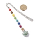 7 perla di pietra preziosa chakra e segnalibri pendenti con bottiglia di auguri a forma di cuore in vetro avventurina verde naturale AJEW-JK00313-06-3
