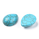 Fornituras artesanales teñidos sintético turquesa piedras preciosas espalda plana lágrima cabujones X-TURQ-S270-30x40mm-01-1