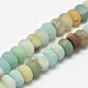 Frosted Rondelle Natural Flower Amazonite Beads Strands G-K094-10x6mm-B-1