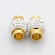 Golden Plated Brass Pave Polymer Clay Grade A Rhinestone Magnetic Clasps X-RB-O019-G09-2