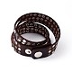 2-Loop Leather Punk Style Studded Bracelets BJEW-N271-47B-2