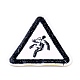 機械刺繍布地手縫い/アイロンワッペン  マスクと衣装のアクセサリー  警告サインのある三角形  注意票  きいろ  50.5x45.5x1.3mm DIY-M006-12D-2
