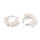 Natural Pearl Wire Wrapped Beaded Hoop Earrings for Women EJEW-JE04758-01-4
