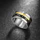 Moda 316l titanio anillos romanos de acero con banda ancha para hombres RJEW-BB07114-9-3