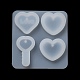 Valentine's Day Theme Heart & Key DIY Pendant Silicone Molds DIY-G107-01-5