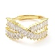 Brass Micro Pave Cubic Zirconia Rings RJEW-E077-06G-2