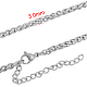 316 collares de cadena de trigo de acero inoxidable quirúrgico NJEW-M176-18-B-1