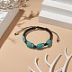 Bracelet de perles tressées en tortue synthétique turquoise (teinte) pour femme BJEW-TA00225-01-5