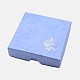 厚紙のブレスレットボックス  内部のスポンジ  バラの花の模様  正方形  コーンフラワーブルー  90x90x22~23mm X-CBOX-G003-14B-1