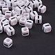 Lettera grosso i perline cubo in acrilico per gioielli bambini X-PL37C9129-I-1
