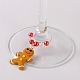 Handmade Polymer Clay Christmas Gingerbread Man Wine Glass Charms AJEW-JO00002-02-2
