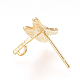 Brass Stud Earring Findings KK-Q735-142G-2