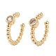 Brass Micro Pave Cubic Zirconia Cuff Earrings EJEW-H109-01H-G-1