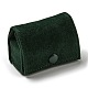 別珍リング収納ボックス  リング用のポータブルトラベルジュエリーケース  イヤリングスタッド  バッグ形状  濃い緑  6x3x4cm PW-WG78606-06-1