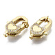 Brass Micro Pave Clear Cubic Zirconia Lobster Claw Clasps ZIRC-S066-038-NF-2