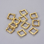 Tibetan Style Alloy Bead Frame, Rhombus, Lead Free and Cadmium Free, Antique Golden, 16x16x2mm, Hole: 1mm