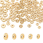 PandaHall 200pcs Golden Disc Heishi Spacer Beads Brass Flat Round Disc Rondelle Spacer Beads Metal Beads Spacers for Heishi Clay Beads Jewelry Making