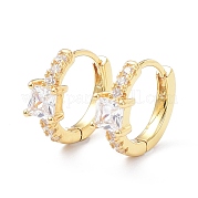 Серьги-кольца с инкрустацией из латуни и фианитами ZIRC-P090-16G-D