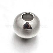 Круглые бусины-разделители из нержавеющей стали 303 STAS-N072-04
