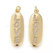 Латунные микропаве прозрачные подвески с фианитом KK-K242-07G-02