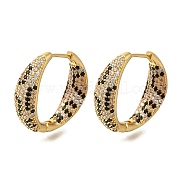 Серьги-кольца из латуни с микропаве из кубического циркония EJEW-H016-22G